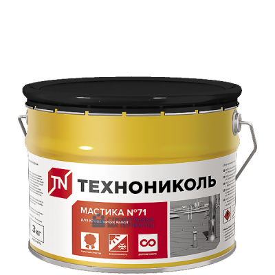 Мастика герметизирующая битумно-полимерная Технониколь № 71 (3 кг ведро)