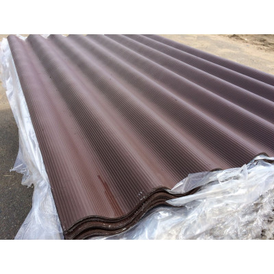 Цветной шифер 8 волновой коричневый 1750х980х5,2 мм