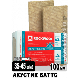 Утеплитель Rockwool Акустик Баттс 1000х600х100 мм 5 плит в упаковке