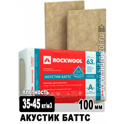 Утеплитель Rockwool Акустик Баттс 1000х600х100 мм 5 плит в упаковке