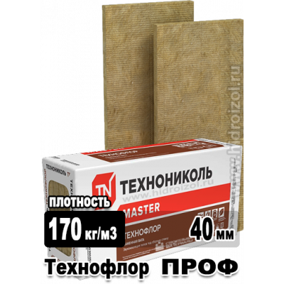Утеплитель Технофлор ПРОФ 1200х600х40 мм 5 плит в упаковке