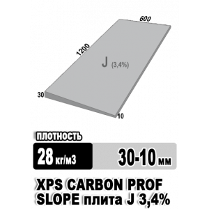Утеплитель Технониколь XPS Carbon Prof SLOPE Элемент J 3,4% 1200х600х30х10 мм 20 плит в упаковке