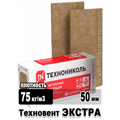 Утеплитель Техновент ЭКСТРА 1200х600х50 мм 6 плит в упаковке