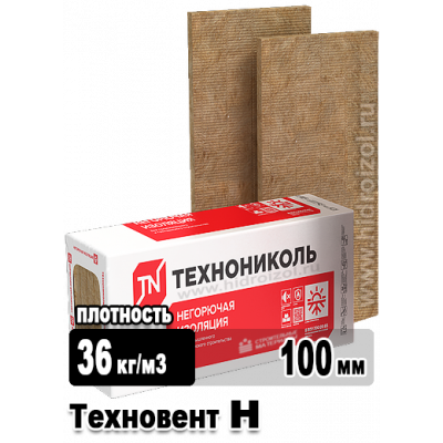 Утеплитель Техновент Н 1200х600х100 мм 6 плит в упаковке