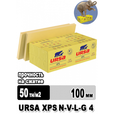 Утеплитель URSA XPS N-V-L-G 4 1180х600х100 мм 4 плиты в упаковке